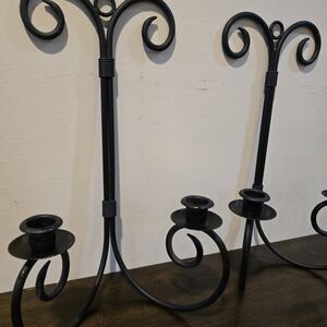 Elegant Black Metal Candle Holder
